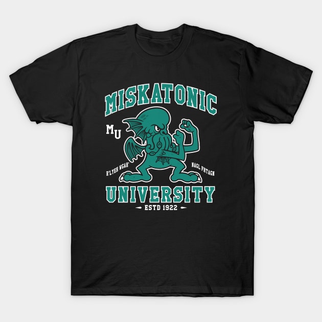 Miskatonic University Cthulhu Mascot - Vintage Distressed Creepy Cute Lovecraft T-Shirt by Nemons